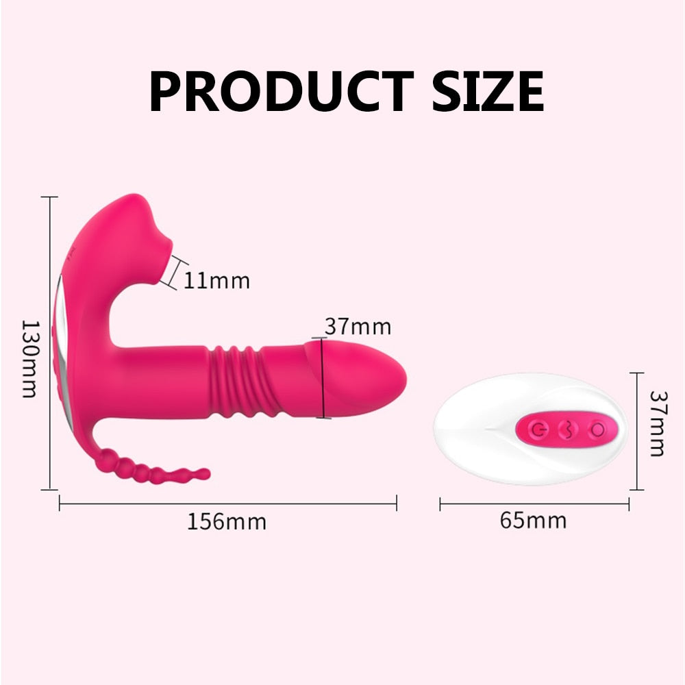 3 In 1 Clit Sucker Vibrator ''TurboG'' Wearable G-Spot Anal Stimulator