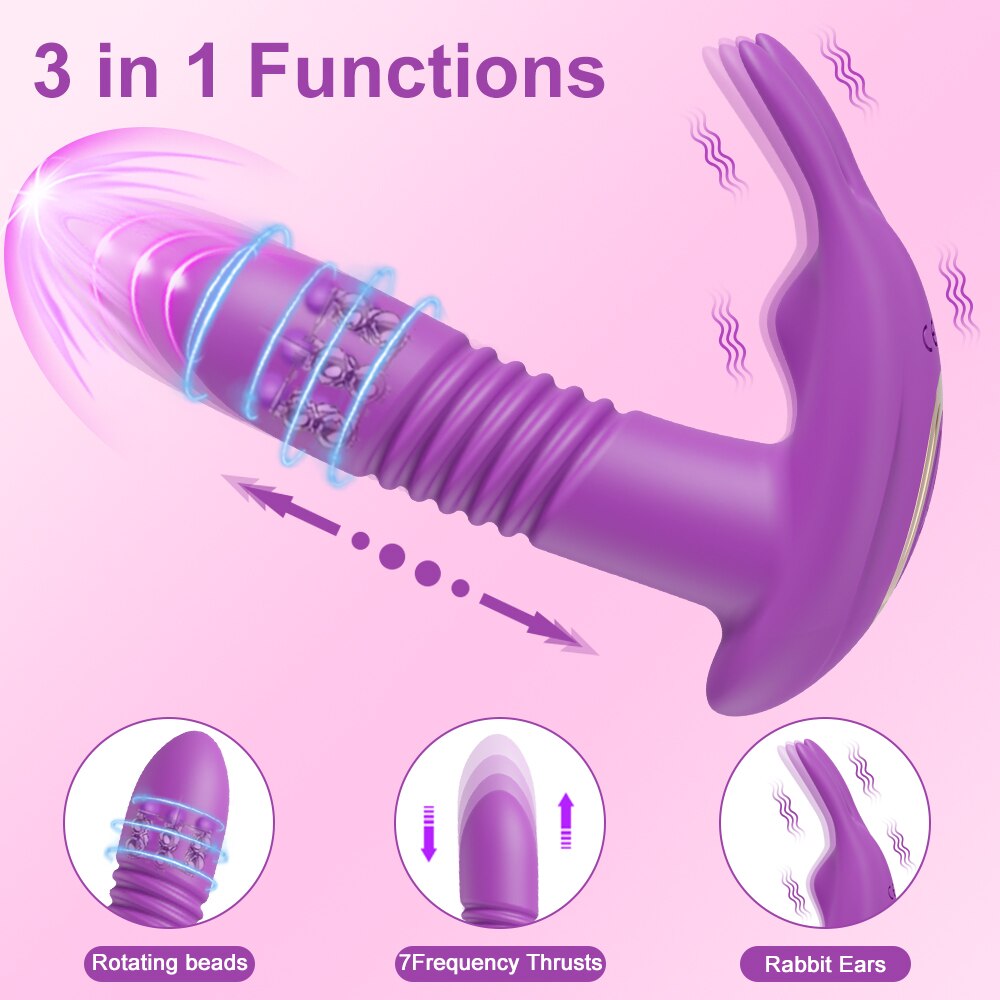 Thrusting Vibrator Dildo ''Bunny'' G Spot Stimulator